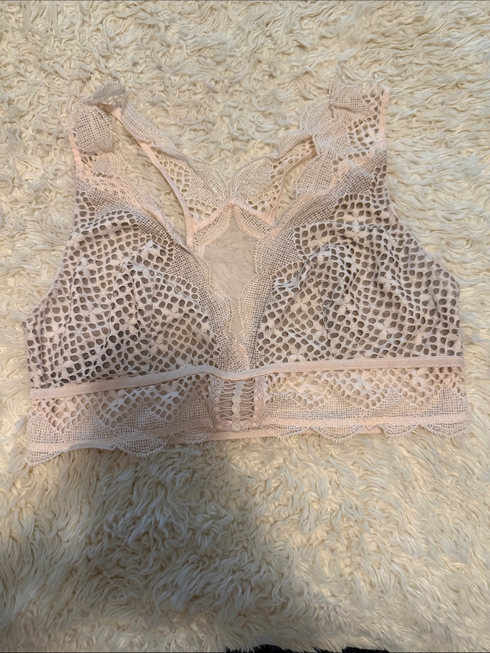 Lace Racerback Bralette in Blush Pink